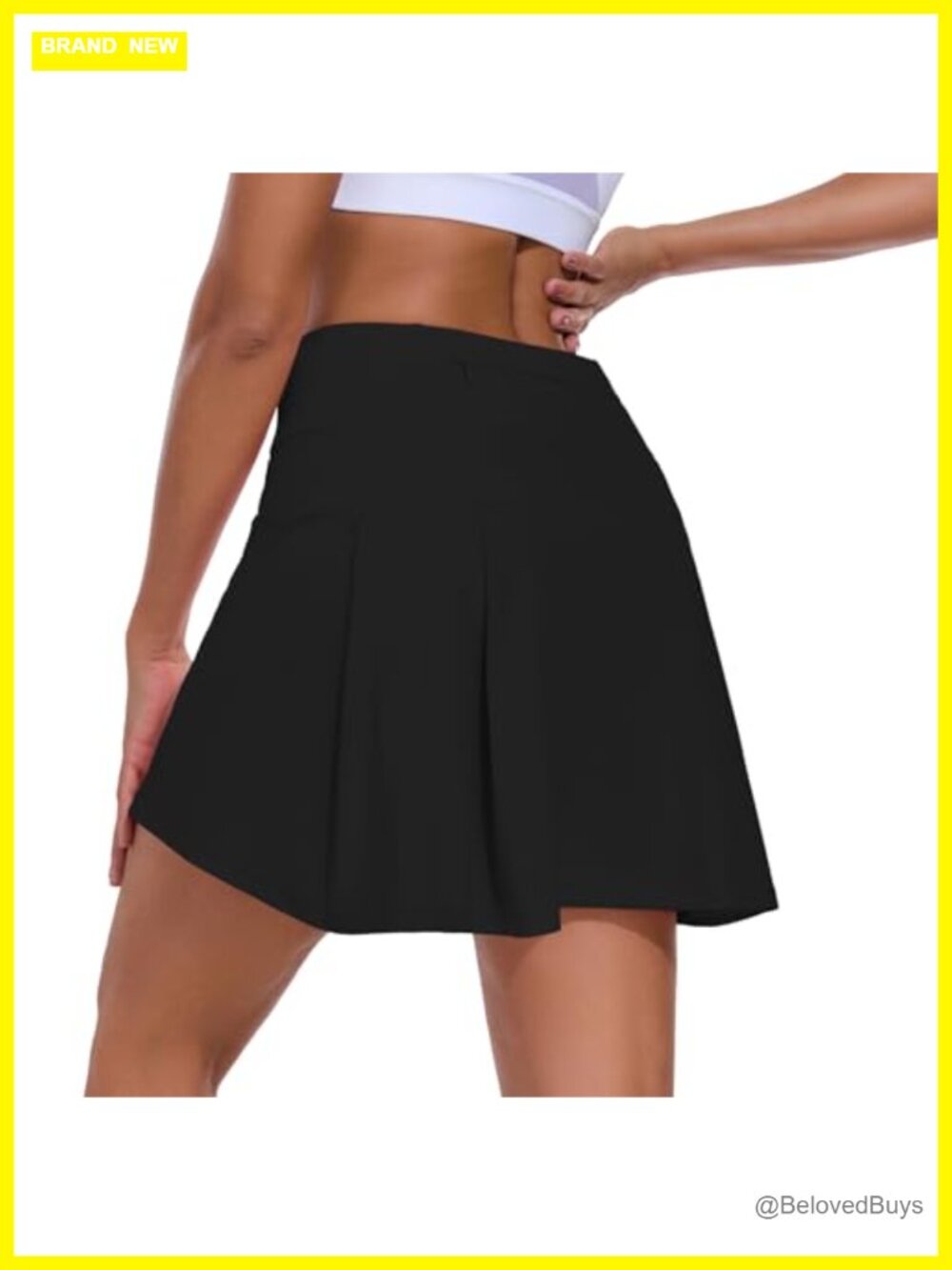 High Waisted Tennis Skort with Shorts Pockets Stretch Active Skirt